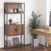 5-Tier Bookshelf with Doors, Rustic Wood Industrial Bookcase for Home, Living Room, Bedroom, Office (Walnut Brown) - HSH01106TG  